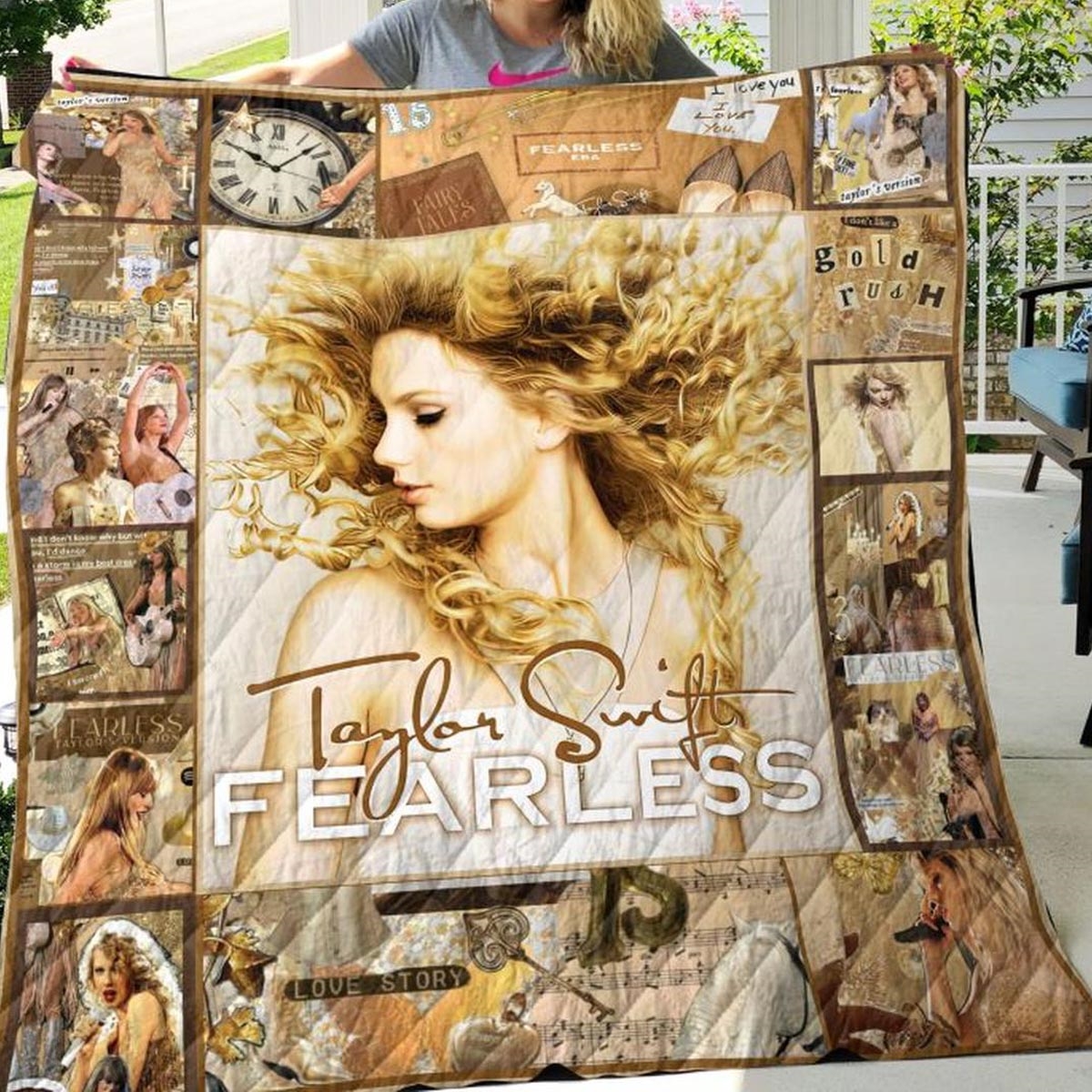 Taylor Swift All The Album Eras Quilt Fleece Blanket