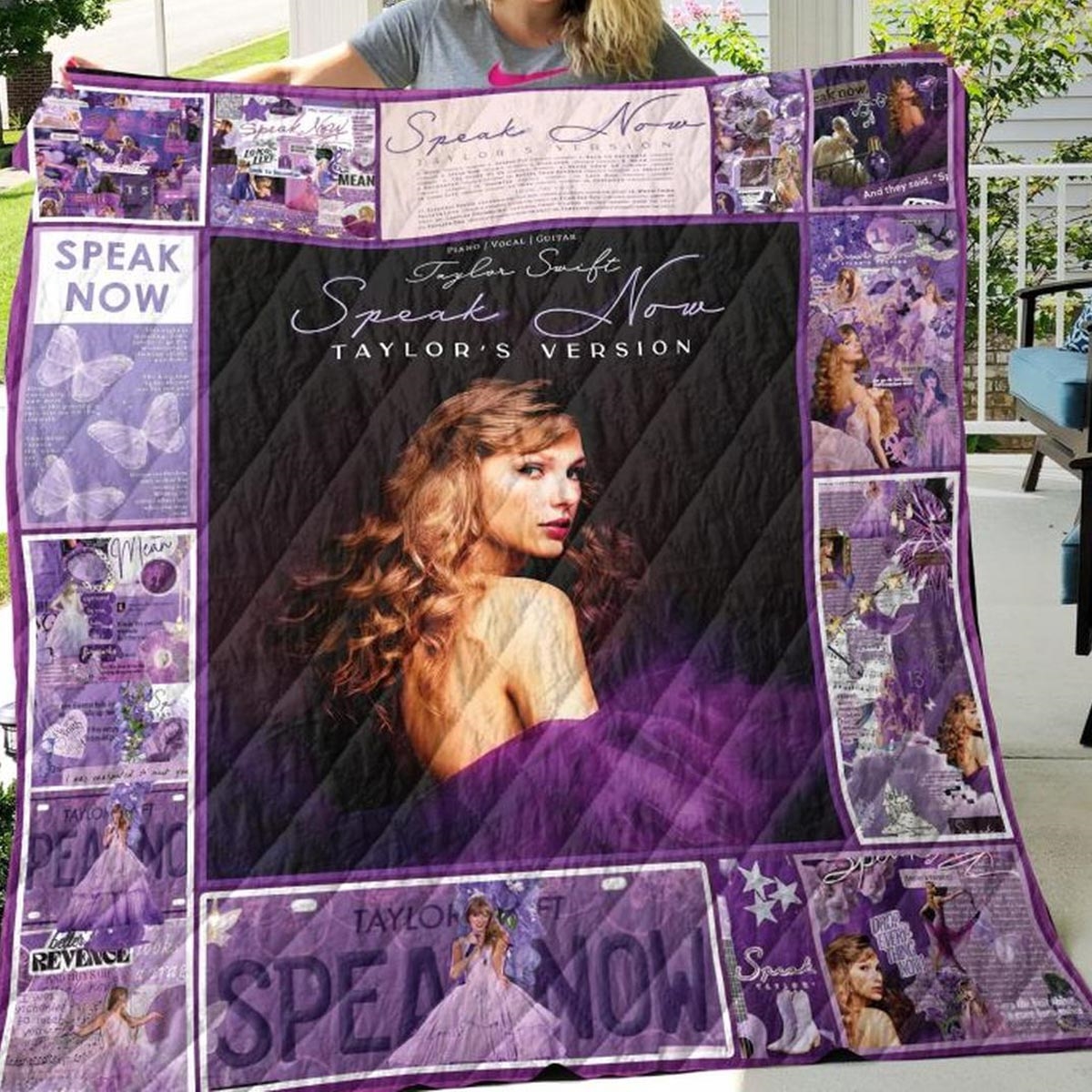 Taylor Swift Speak Now Era Taylors Version Quilt Fleece Blanket