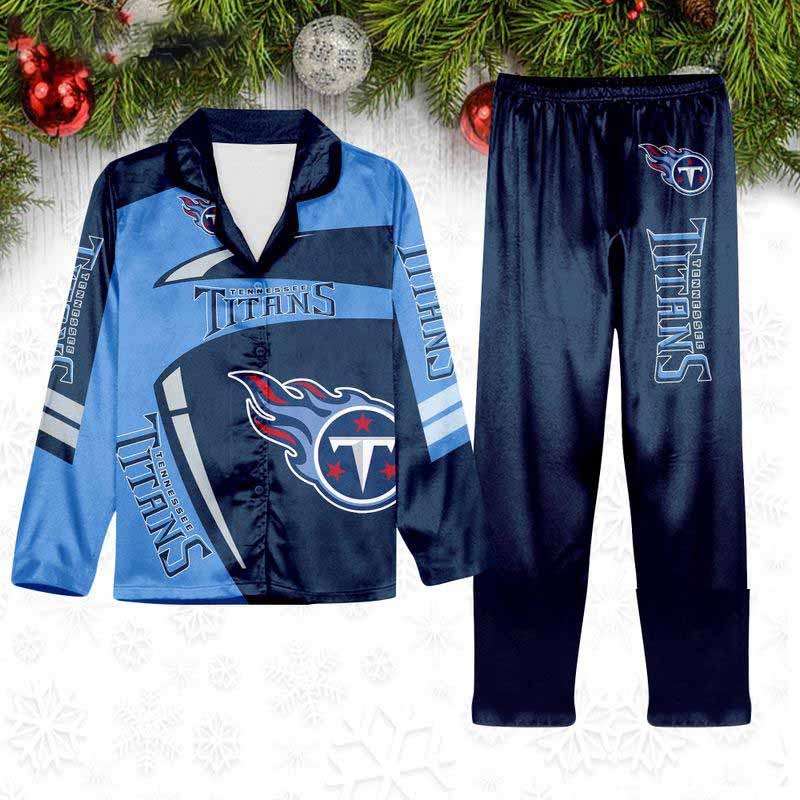 Tennessee Titans Special Football Team Nfl Holiday Winter Satin Pajamas Set