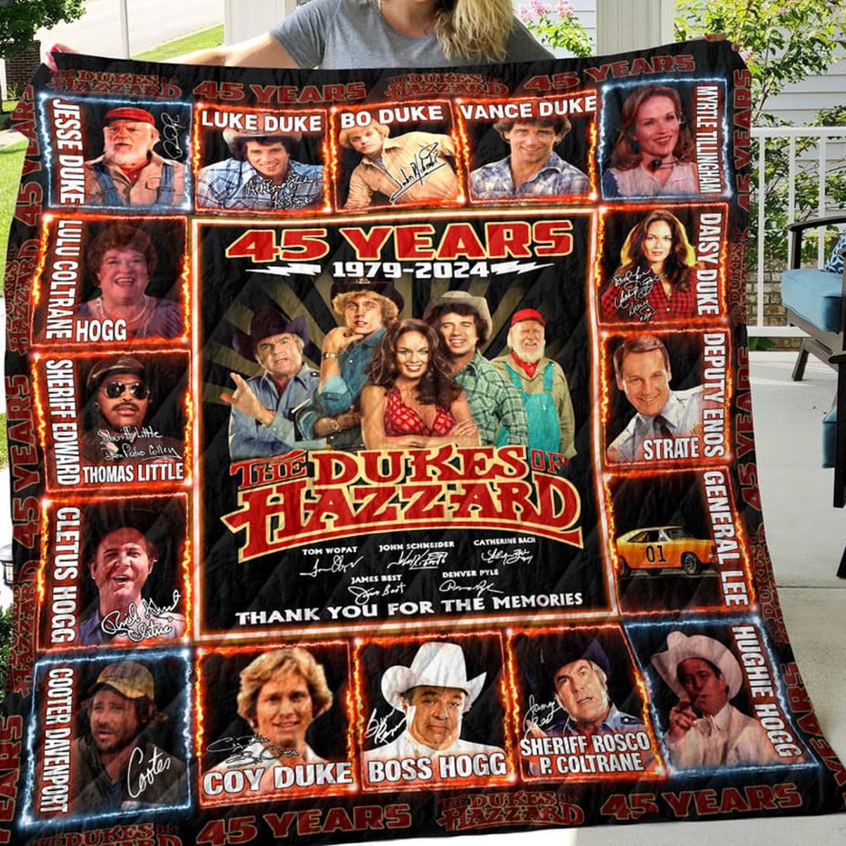 The Dukes Of Hazzard Thank You For The Memories 1979-2024 Quilt Fleece Blanket