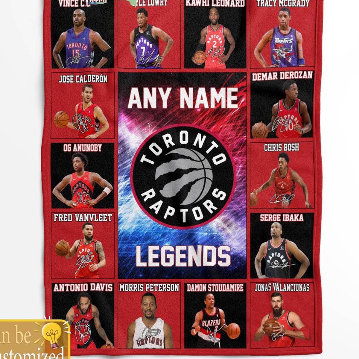 Toronto Raptors Legends 2024 Team Personalized Quilt Fleece Blanket