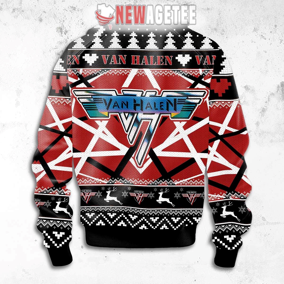 Van Halen Rock Band Runnin With The Devil Ugly Christmas Sweater