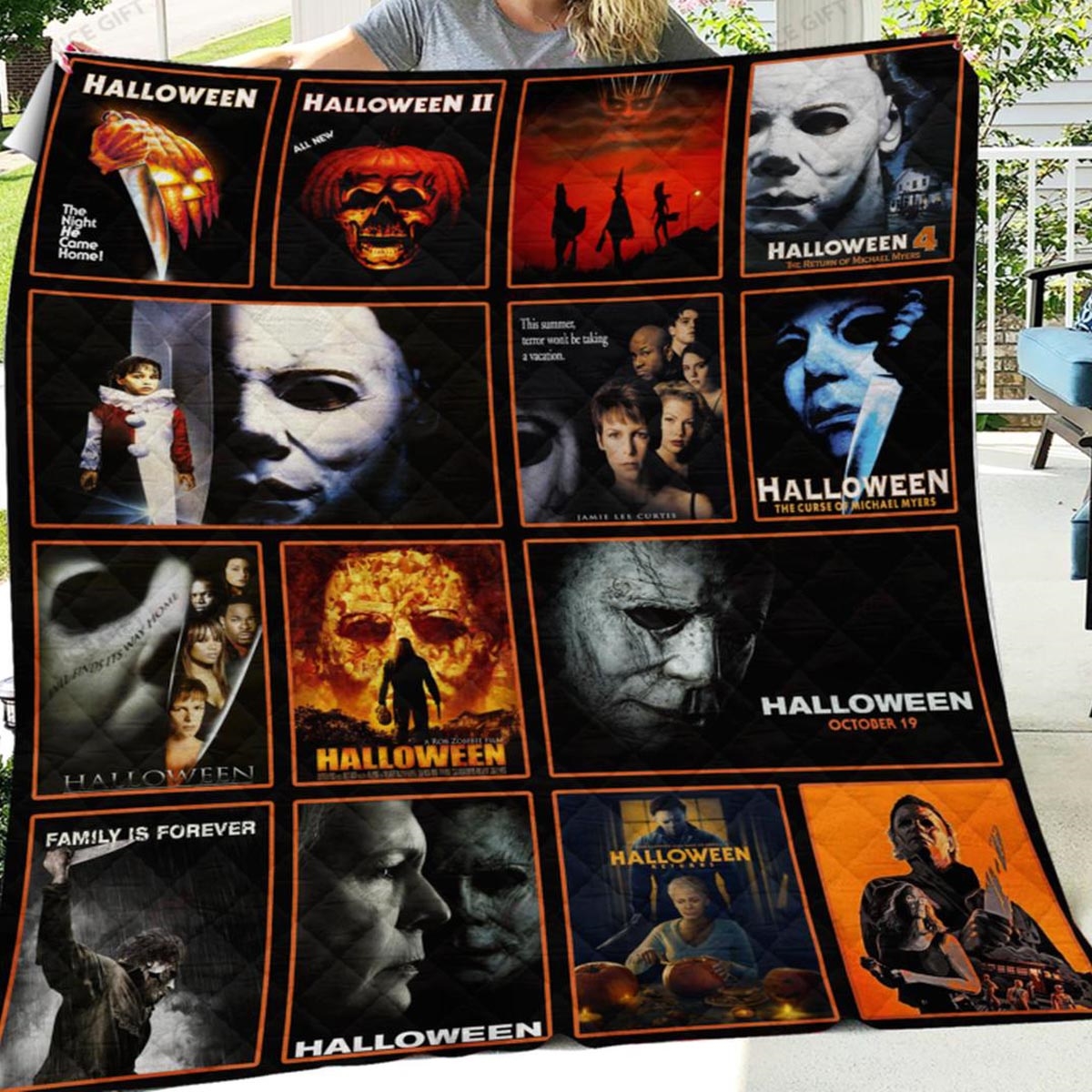 Villians Halloween Horror Movies Quilt Fleece Blanket