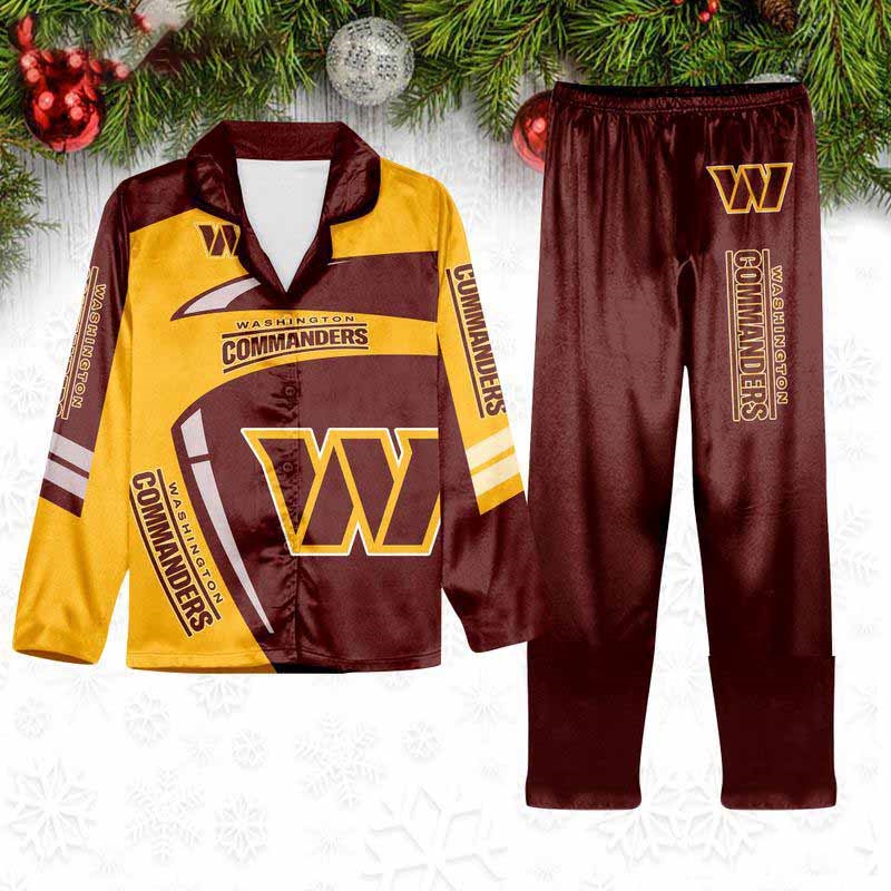 Washington Commanders Special Football Team Nfl Holiday Winter Satin Pajamas Set