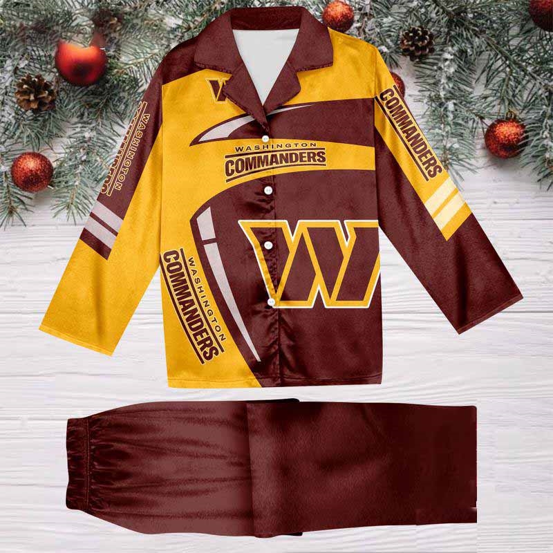 Washington Commanders Special Football Team Nfl Holiday Winter Satin Pajamas Set