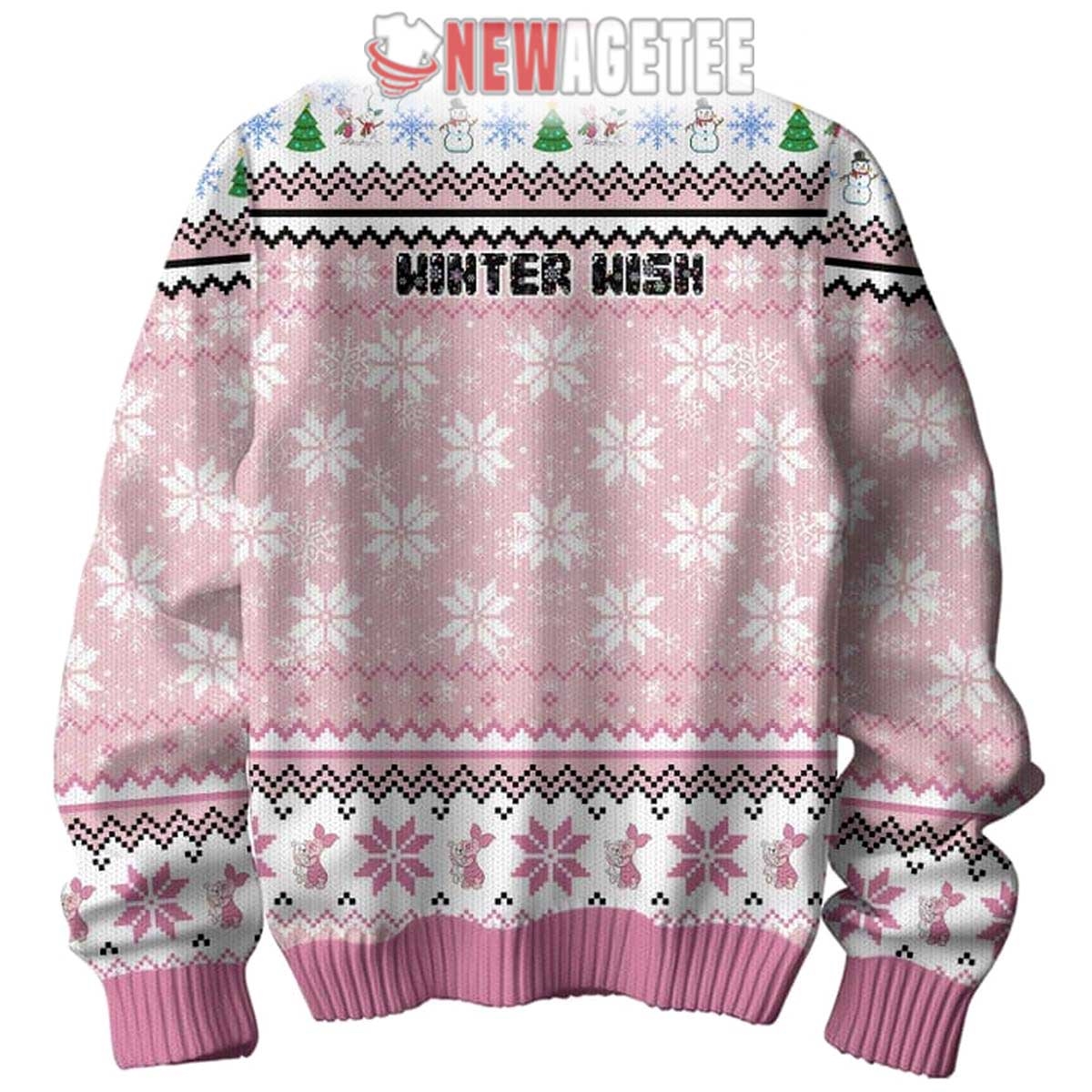 Winnie The Pooh Piglet Winter Wish Custom Name Ugly Christmas Sweater