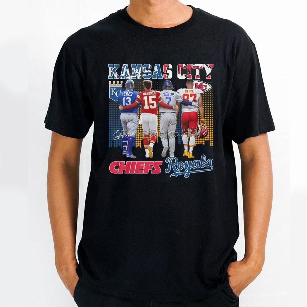 Kansas City Chiefs Kansas City Royals Perez Mahomes Witt Jr Kelce Shirt