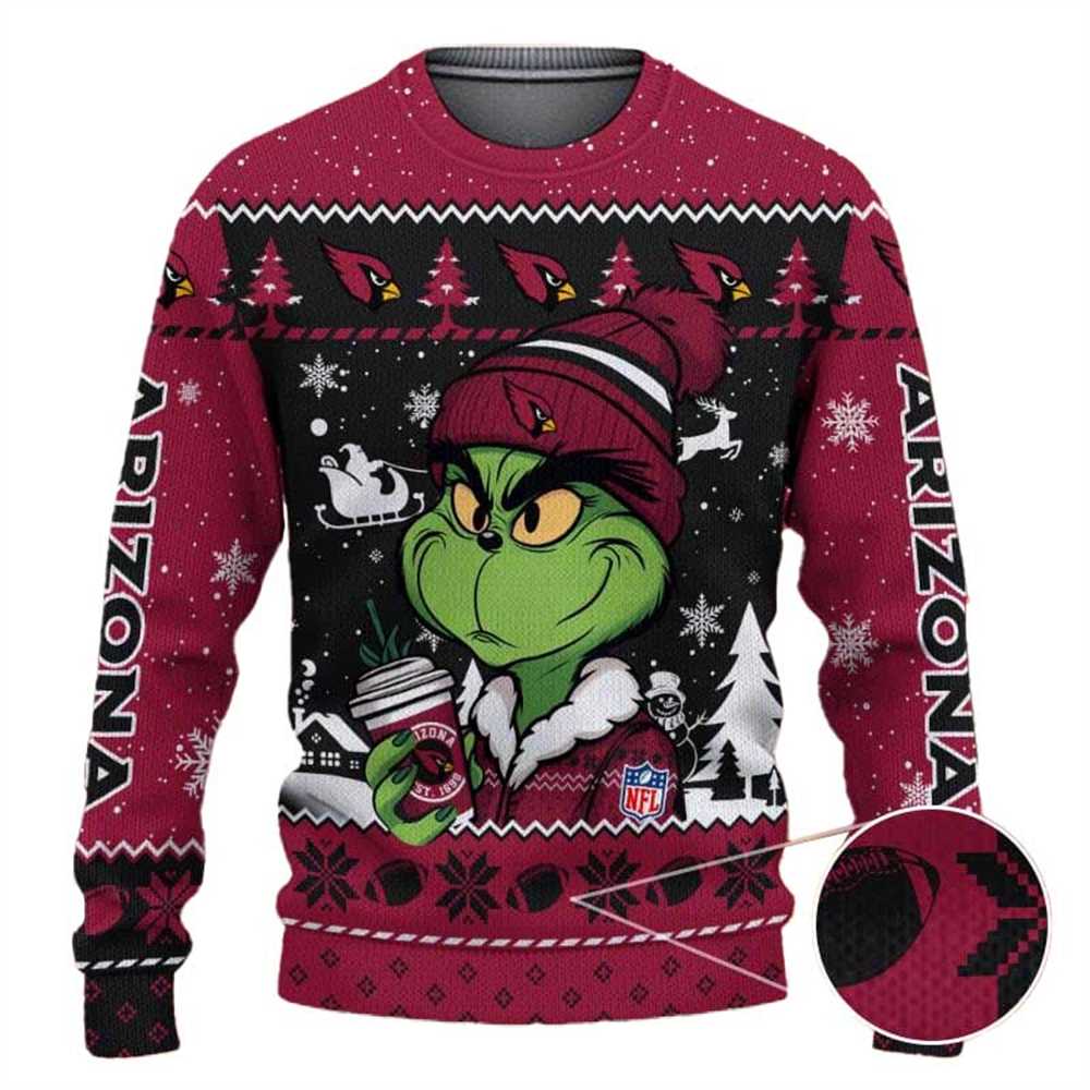 Atlanta Falcons The Grinch Drink Coffee Ugly Christmas Sweater