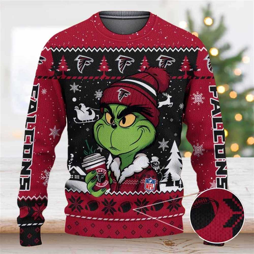 Arizona Cardinals The Grinch Drink Coffee Ugly Christmas Sweater