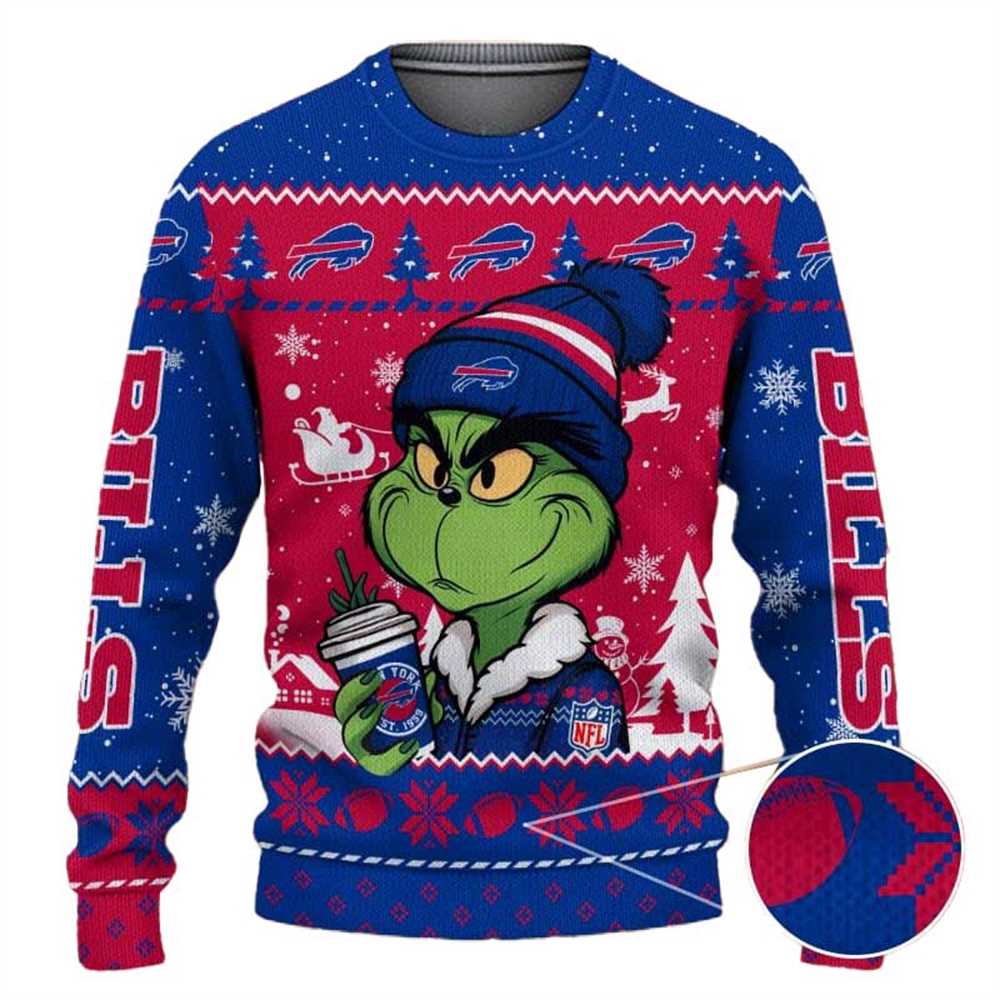 Baltimore Ravens The Grinch Drink Coffee Ugly Christmas Sweater