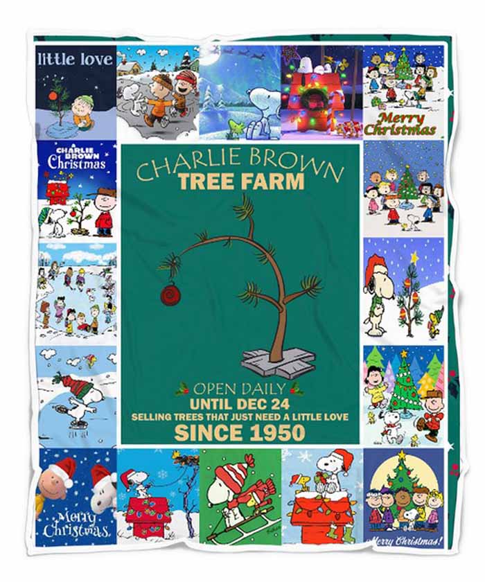 Friends Peanuts Snoopy Charlie Brown Woodstock Christmas Quilt Fleece Blanket