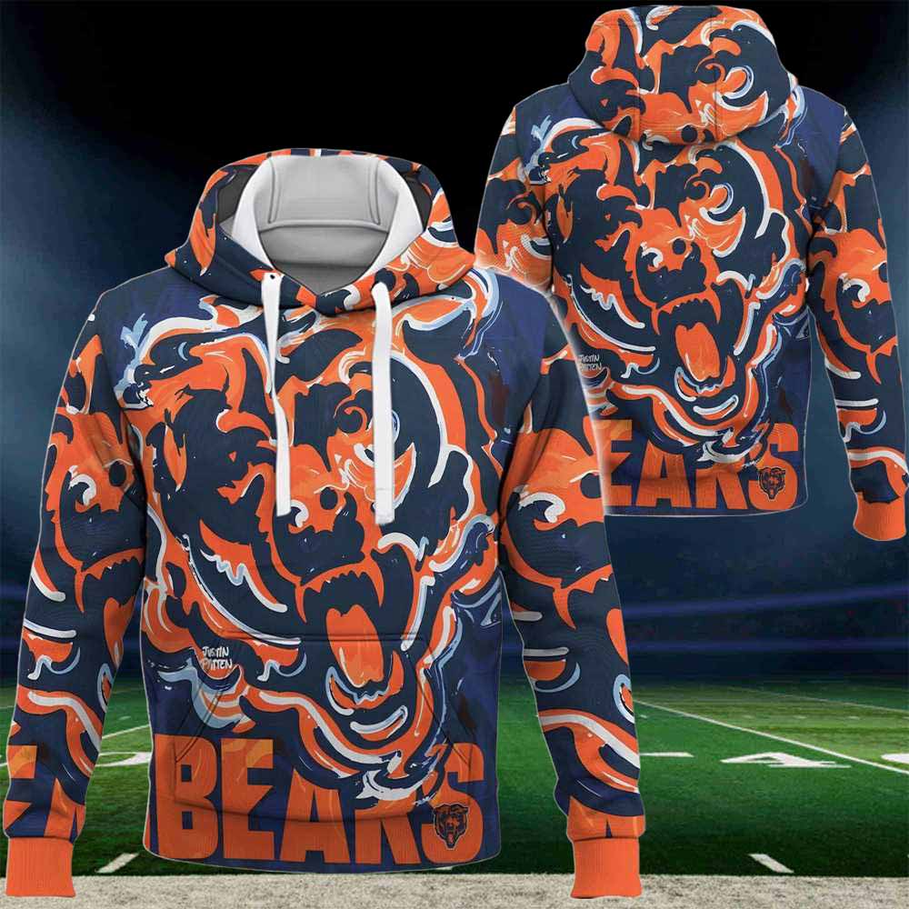 Chicago Bears Nfl 2024 Art Logo 3d Hoodie