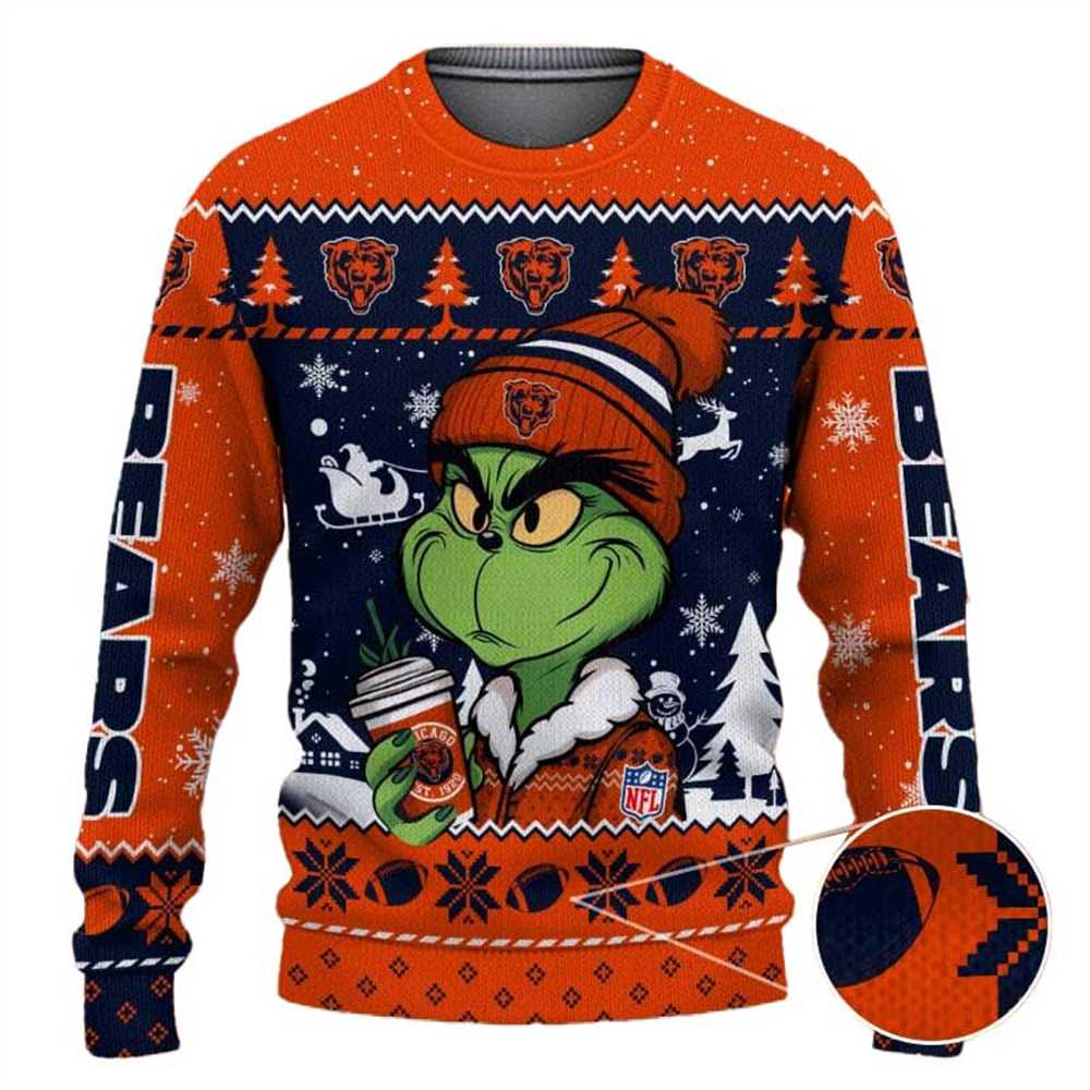 Cincinnati Bengals The Grinch Drink Coffee Ugly Christmas Sweater