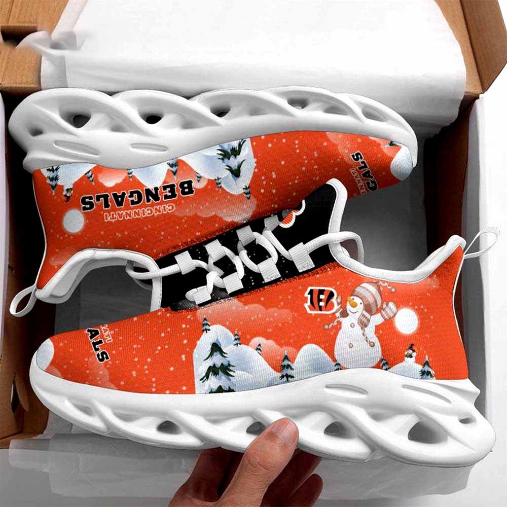 Cincinnati Bengals Christmas Snowman Nfl Clunky Max Soul Shoes