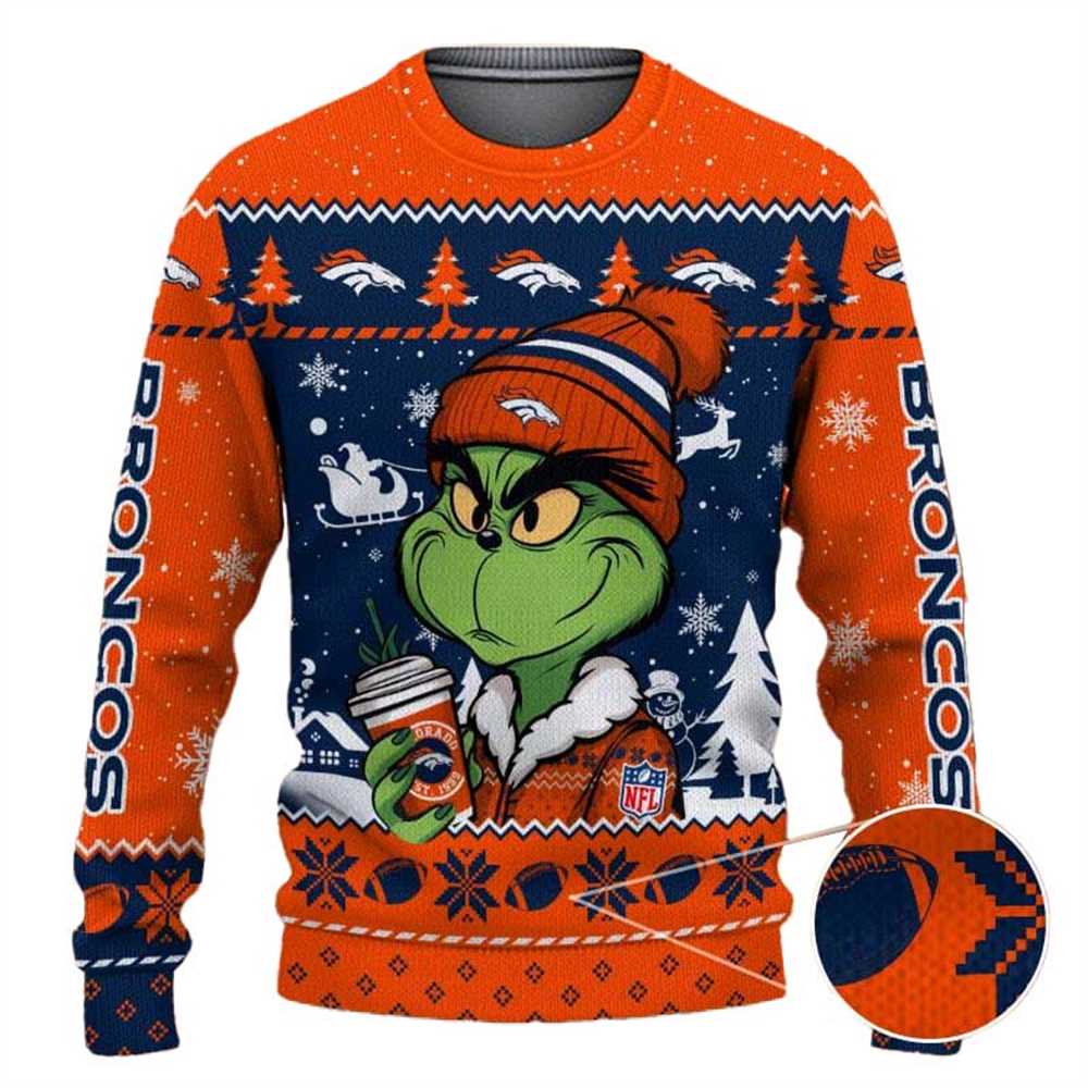 Dallas Cowboys The Grinch Drink Coffee Ugly Christmas Sweater