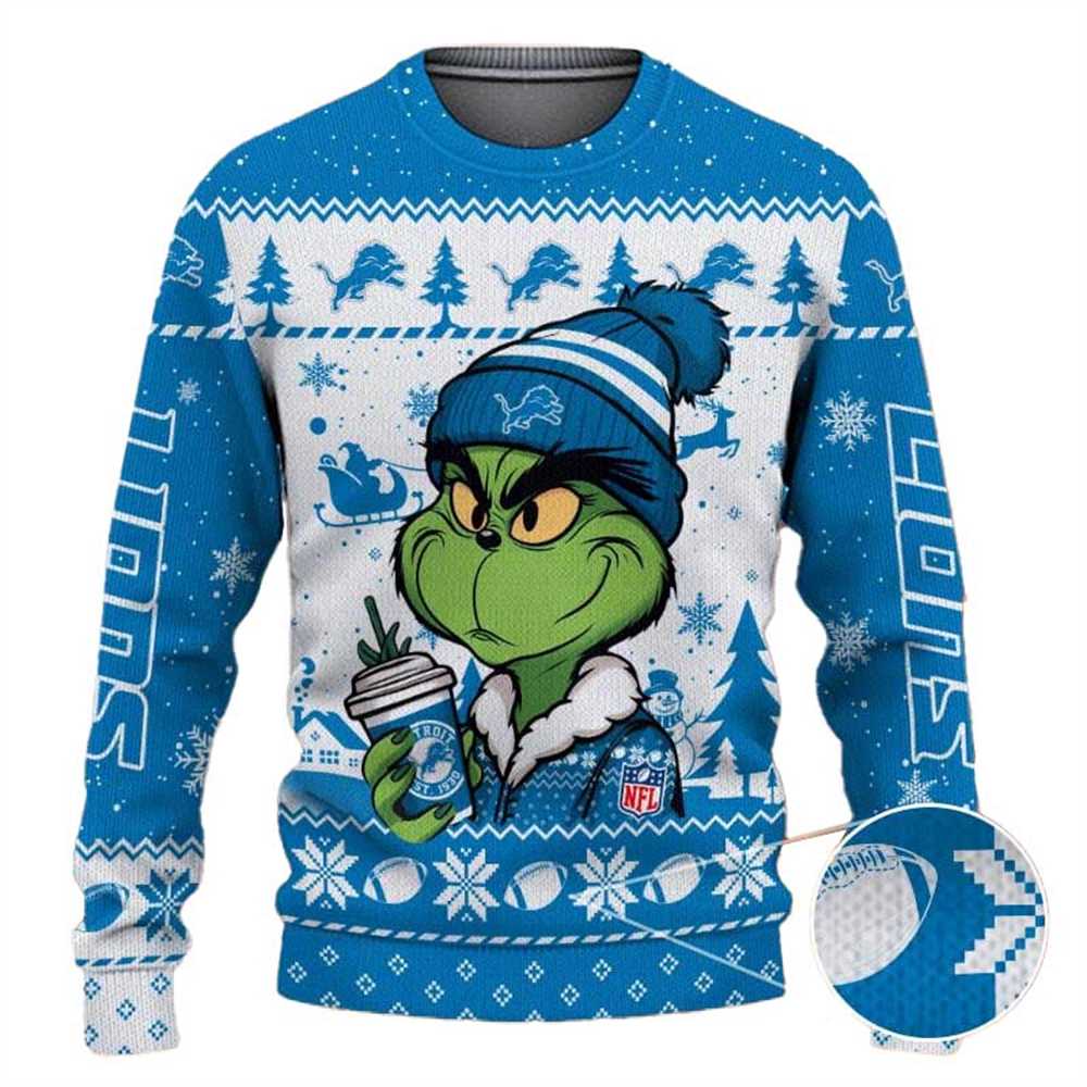 Denver Broncos The Grinch Drink Coffee Ugly Christmas Sweater