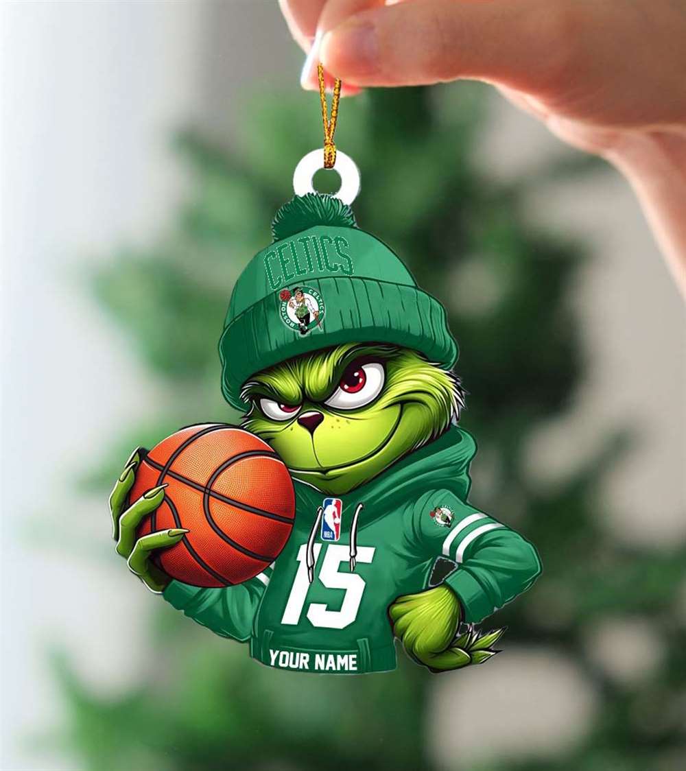 Grinch Atlanta Braves Mlb Custom Name Christmas Ornament