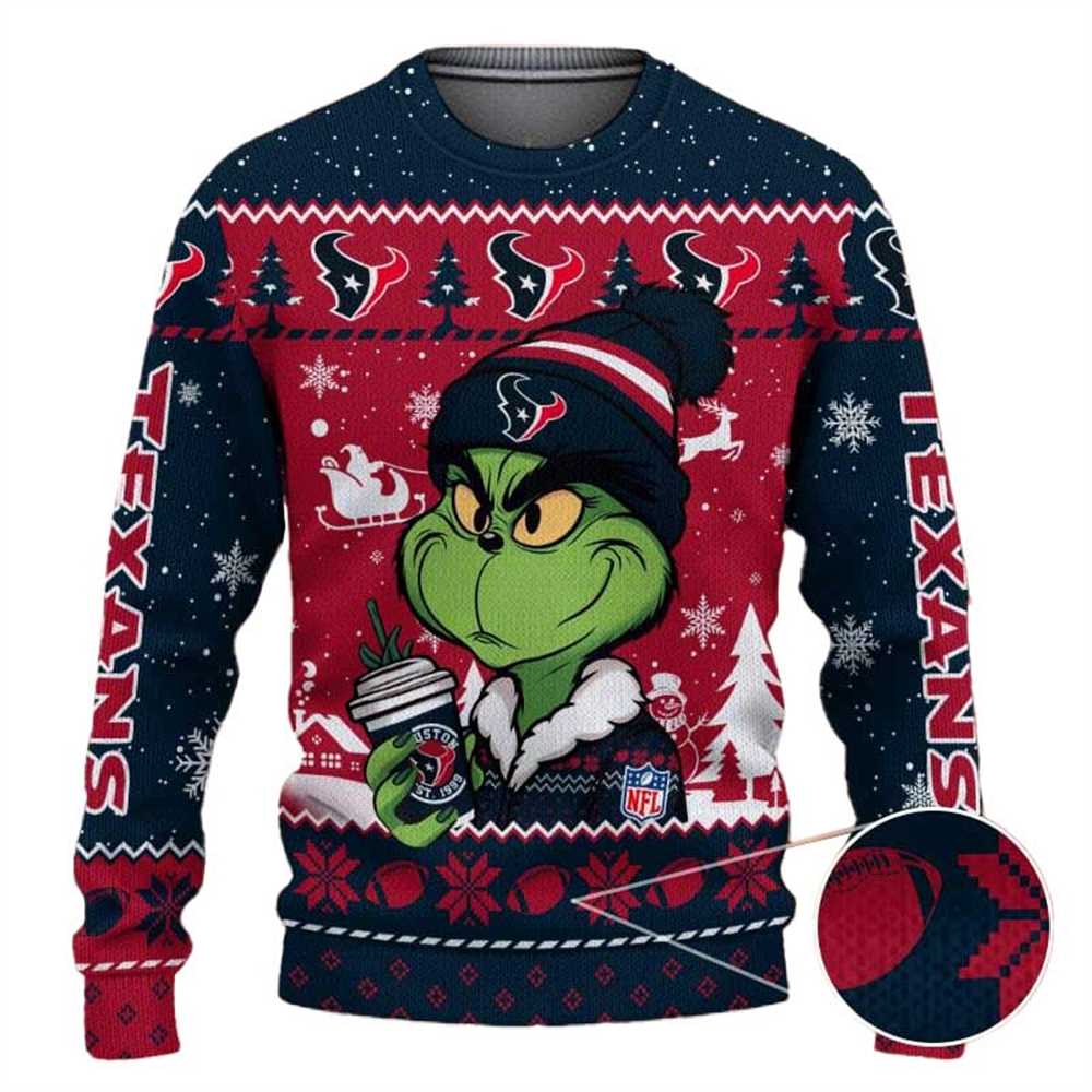 Green Bay Packers The Grinch Drink Coffee Ugly Christmas Sweater