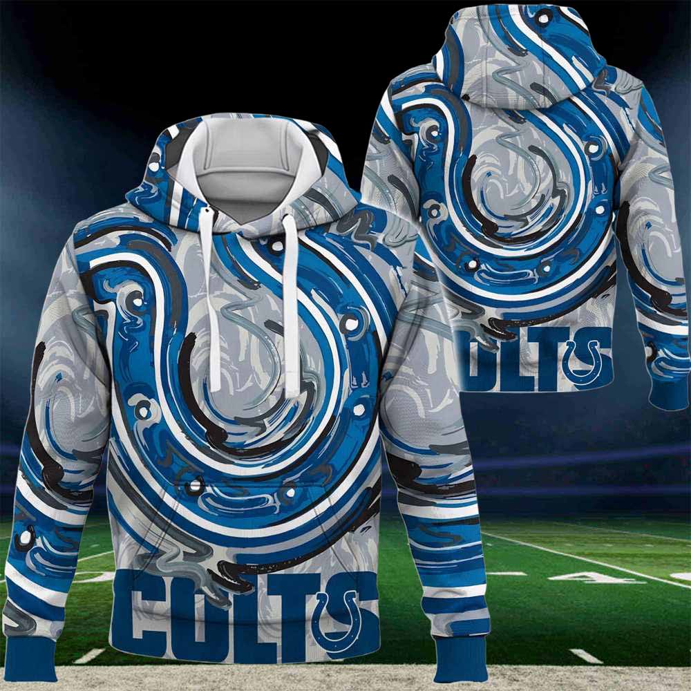 Indianapolis Colts Nfl 2024 Art Logo 3d Hoodie