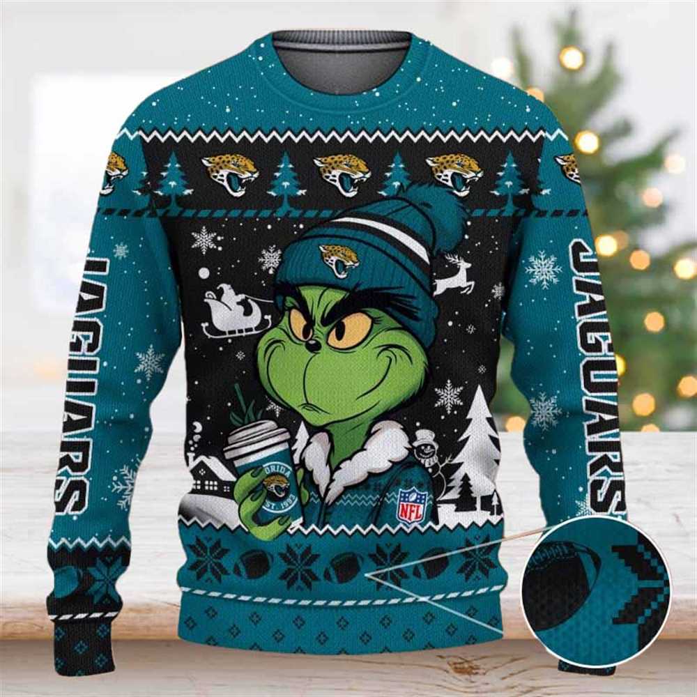 Indianapolis Colts The Grinch Drink Coffee Ugly Christmas Sweater