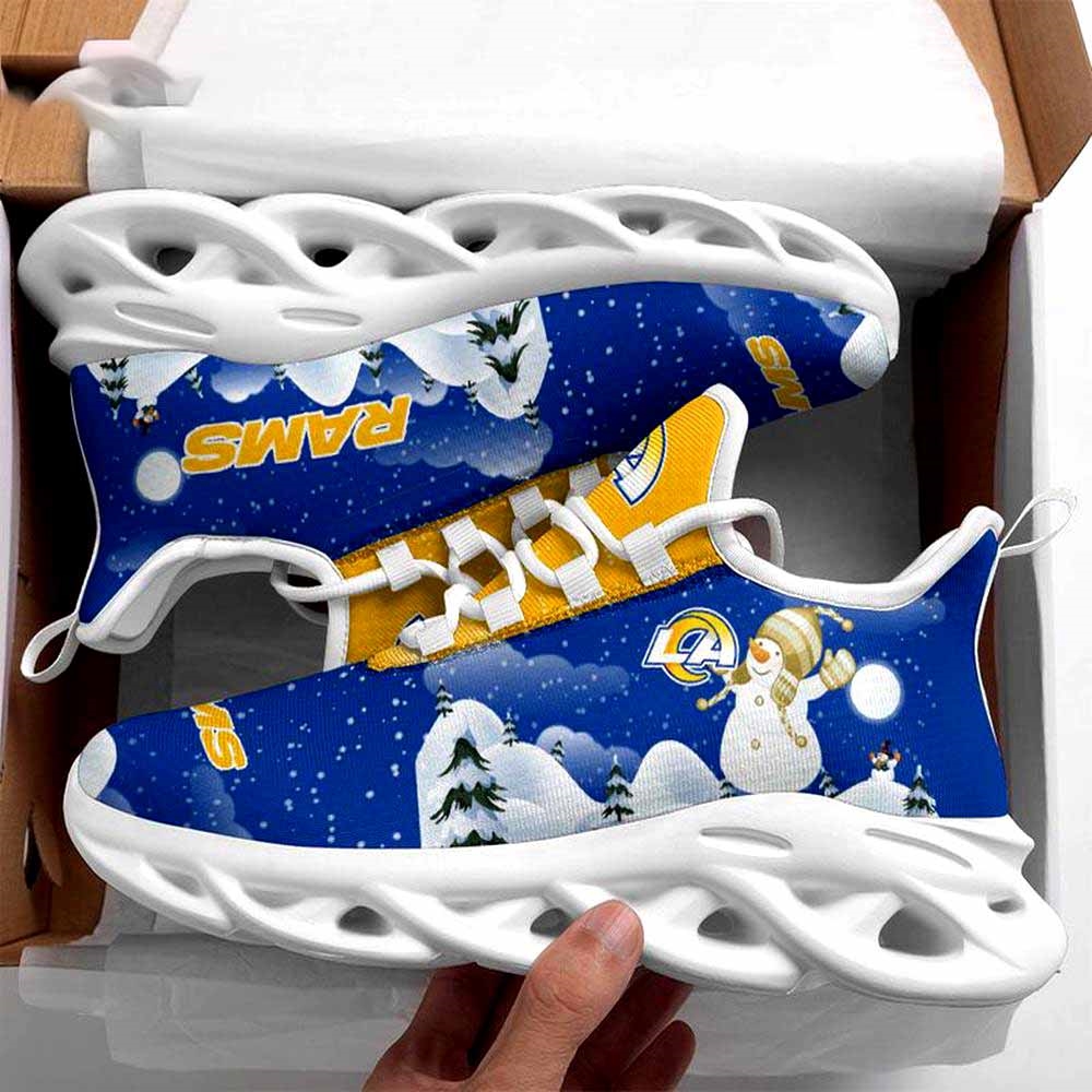 Los Angeles Rams Christmas Snowman Nfl Clunky Max Soul Shoes