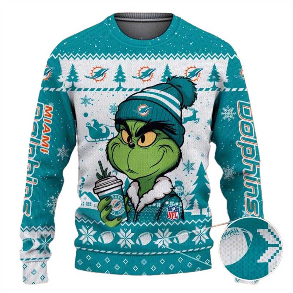 Minnesota Vikings The Grinch Drink Coffee Ugly Christmas Sweater