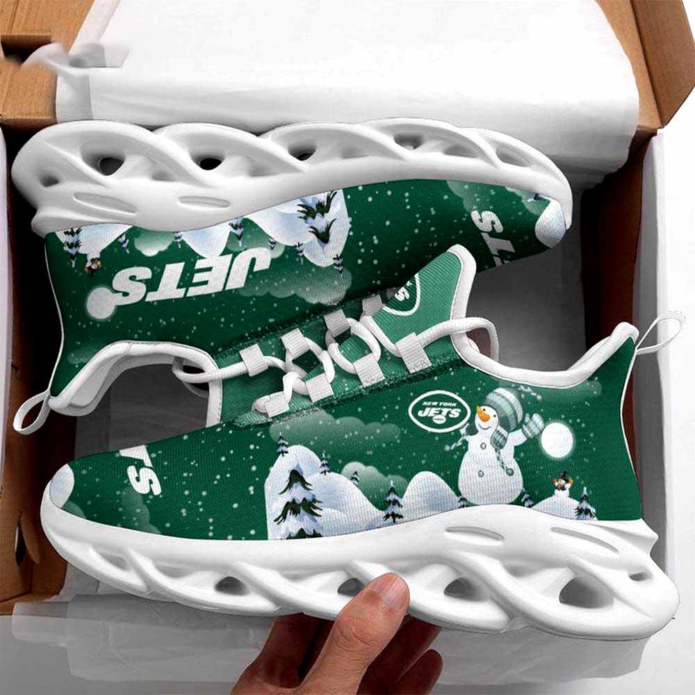 New York Jets Christmas Snowman Nfl Clunky Max Soul Shoes