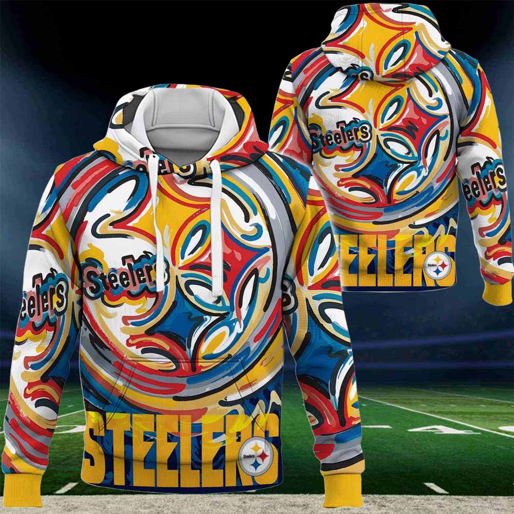 Pittsburgh Steelers Nfl 2024 Art Logo 3d Hoodie