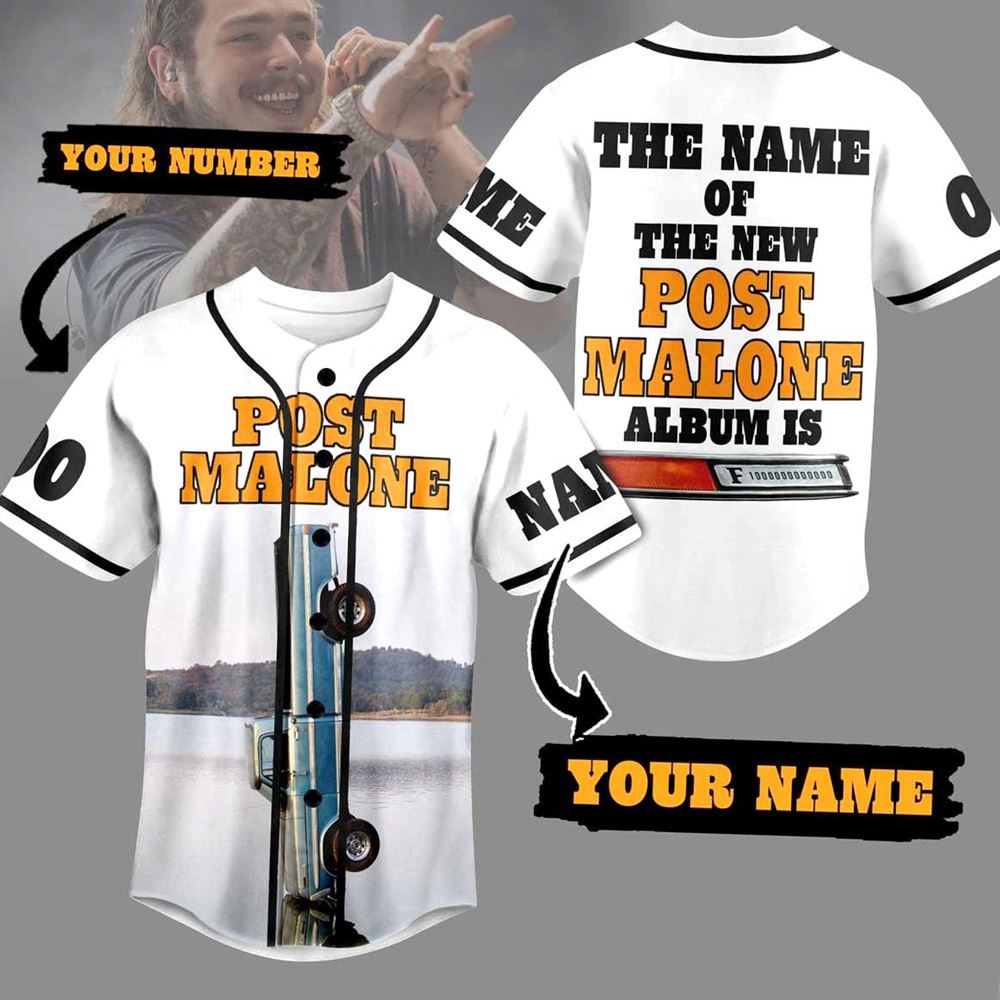 Post Malone Posty Go Custom Baseball Jersey