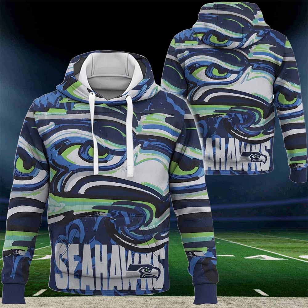 Seattle Seahawks Nfl 2024 Art Logo 3d Hoodie