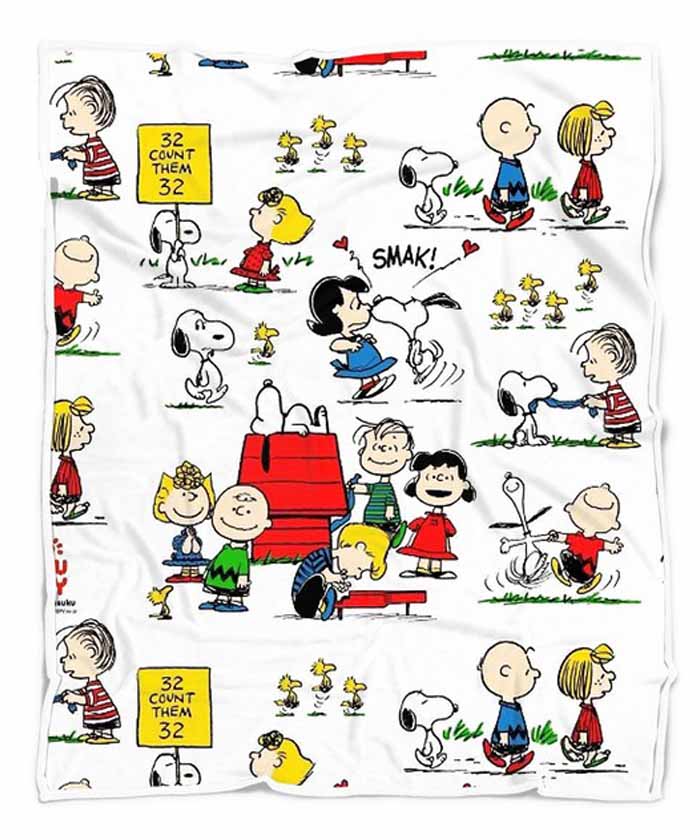 Snoopy And Friends Quilt Fleece Blanket