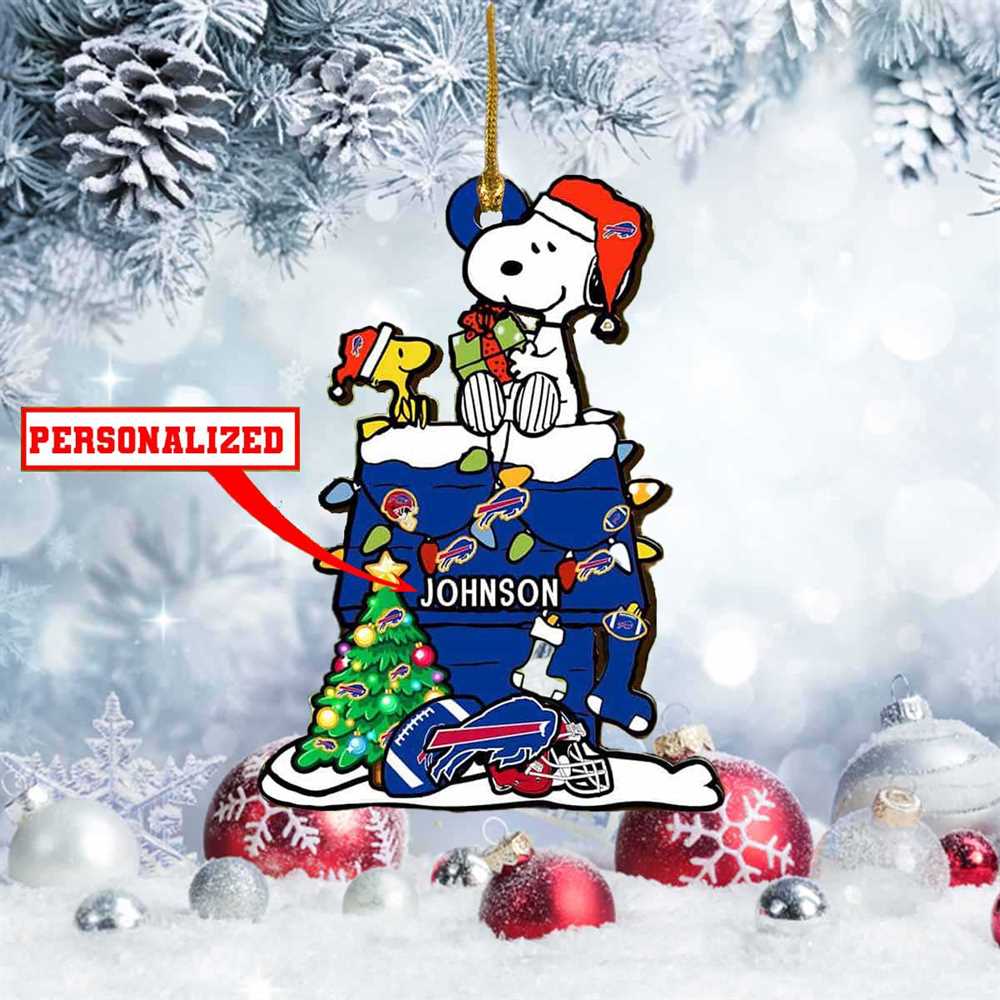 Snoopy Buffalo Bills Nfl Personalized Christmas Ornament