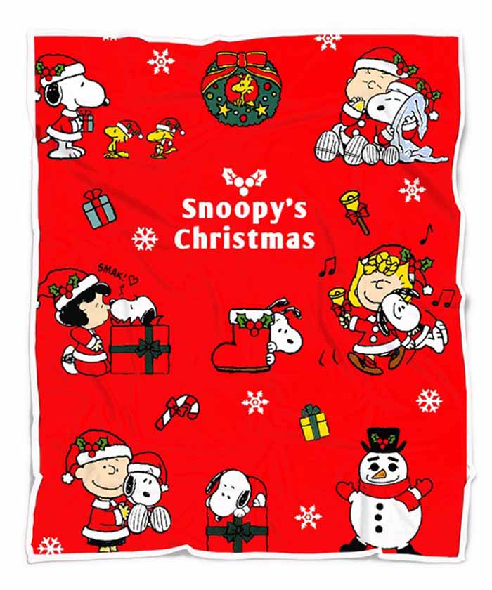 Snoopy Christmas Quilt Fleece Blanket