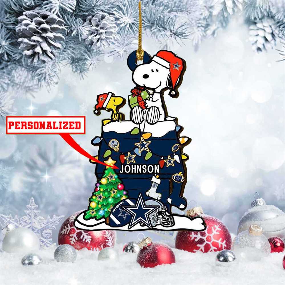 Snoopy Dallas Cowboys Nfl Personalized Christmas Ornament