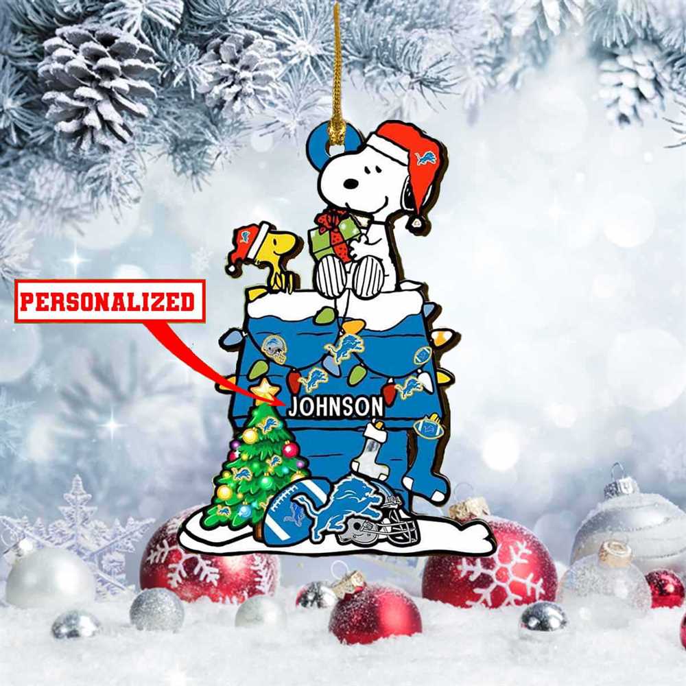 Snoopy Denver Broncos Nfl Personalized Christmas Ornament