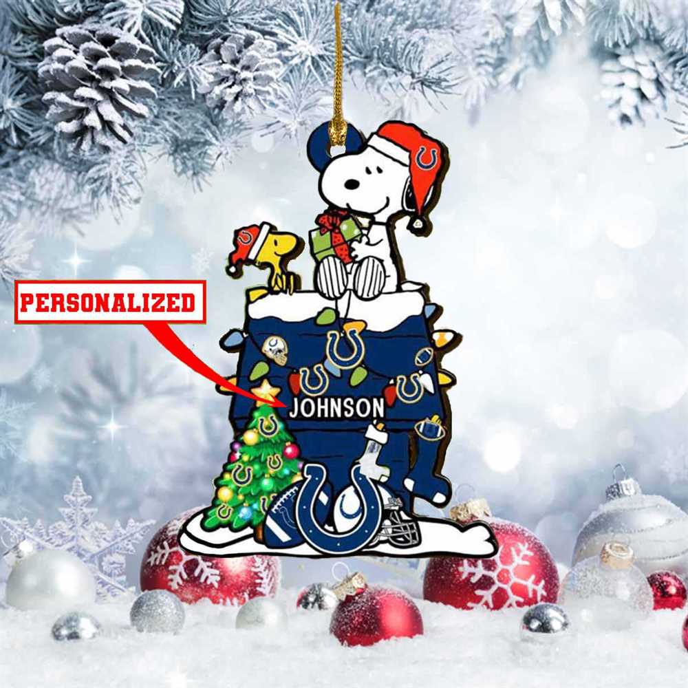 Snoopy Jacksonville Jaguars Nfl Personalized Christmas Ornament