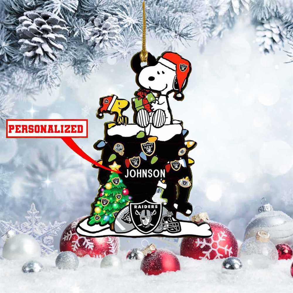 Snoopy Los Angeles Chargers Nfl Personalized Christmas Ornament