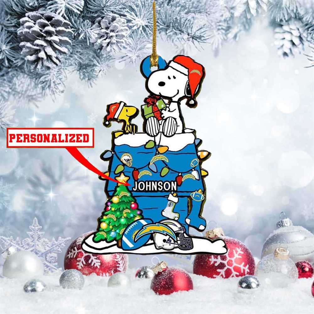 Snoopy Los Angeles Rams Nfl Personalized Christmas Ornament