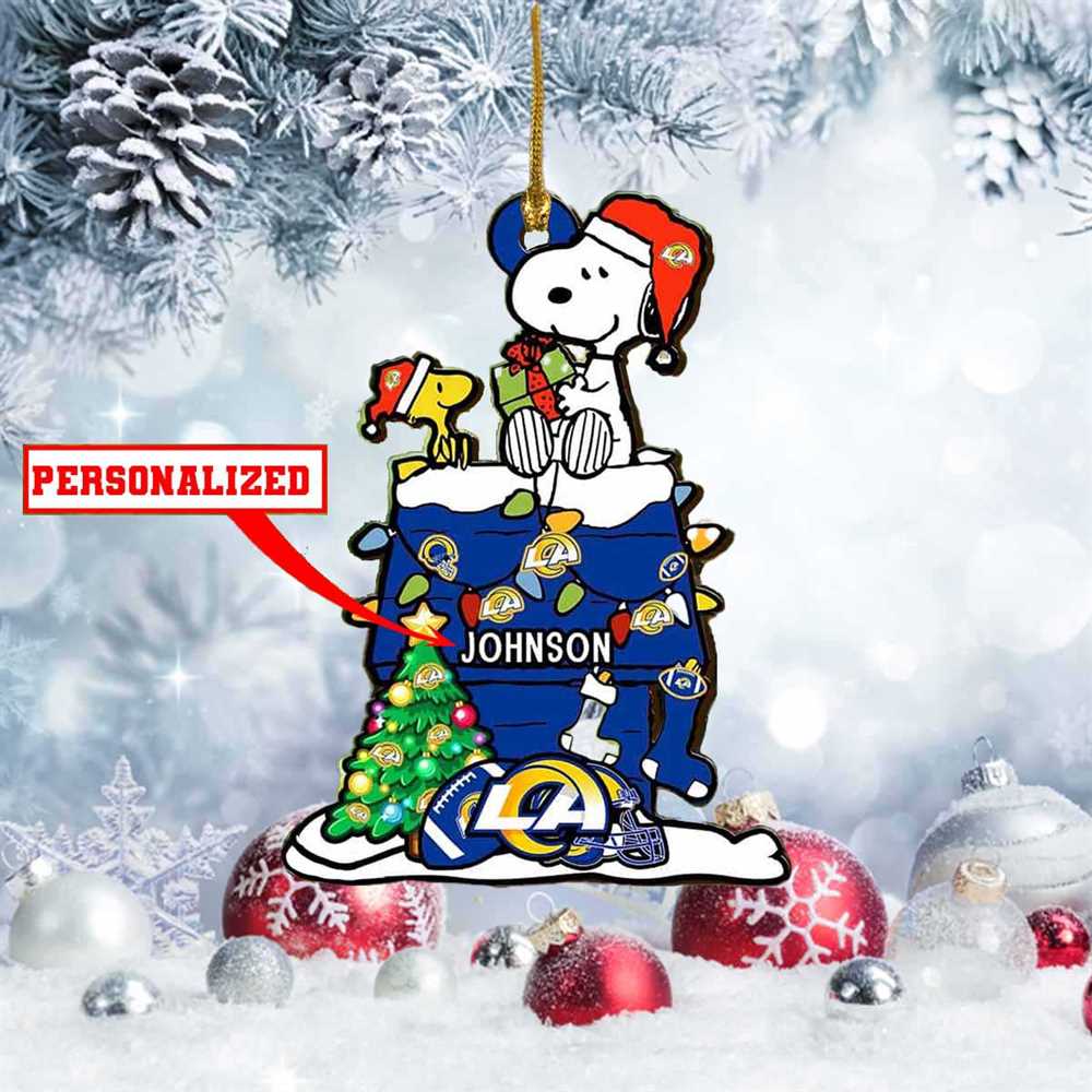 Snoopy Miami Dolphins Nfl Personalized Christmas Ornament