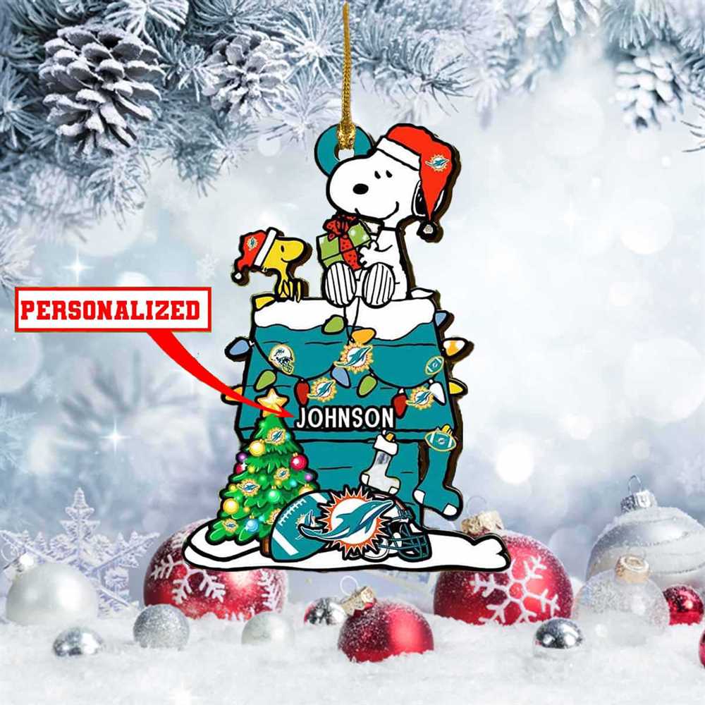 Snoopy Minnesota Vikings Nfl Personalized Christmas Ornament