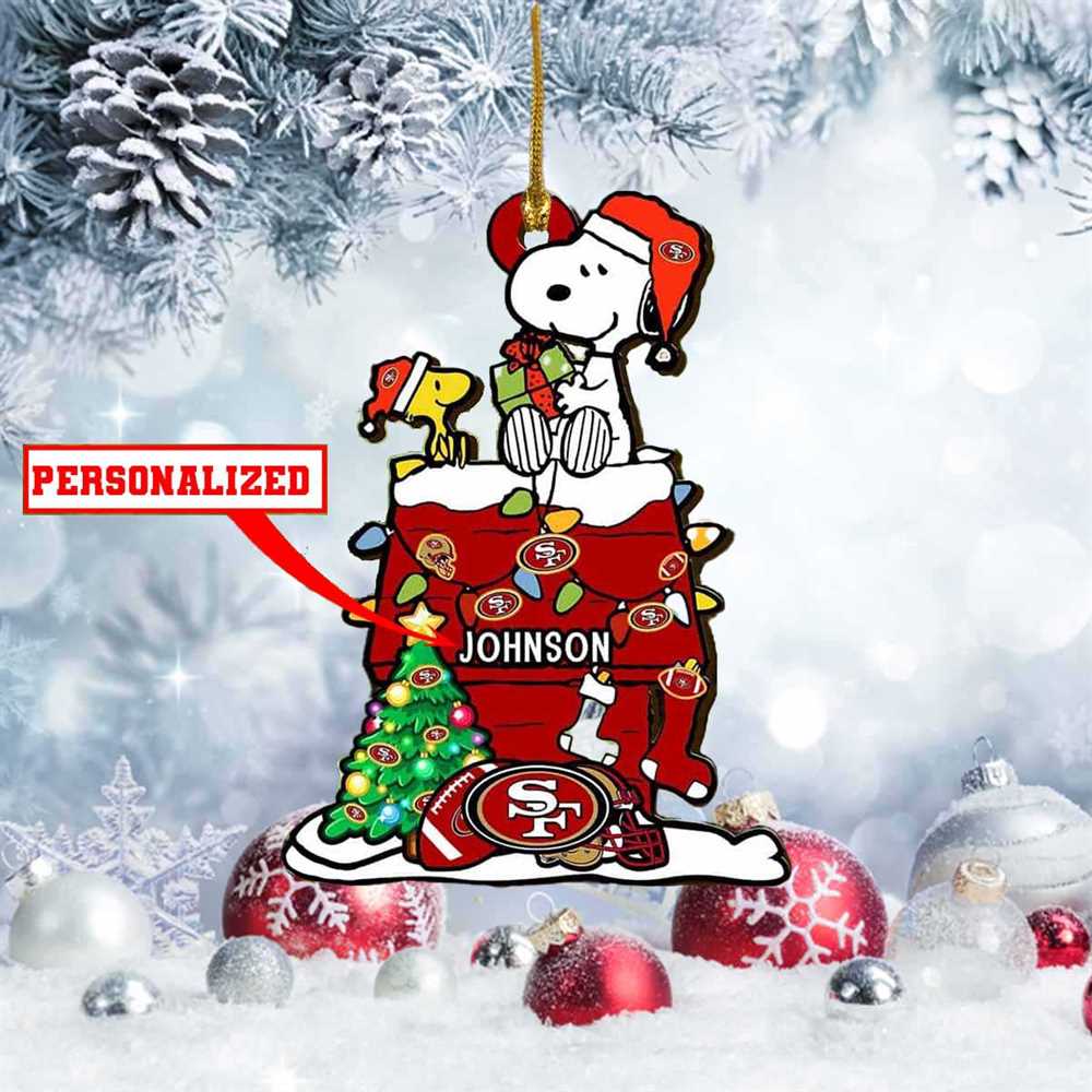 Snoopy San Francisco 49ers Nfl Personalized Christmas Ornament