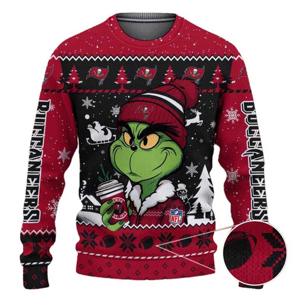 Seattle Seahawks The Grinch Drink Coffee Ugly Christmas Sweater