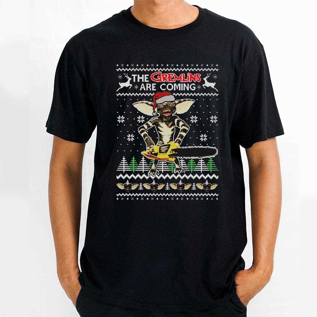 Santa The Gremlins Are Coming Ugly Naughty Sweater Christmas 2024 Shirt