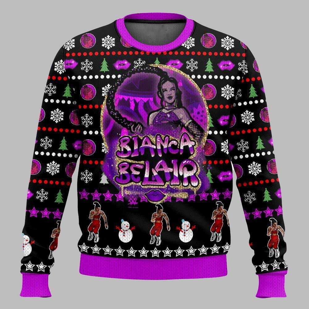 Bianca Belair Christmas Ugly Sweater