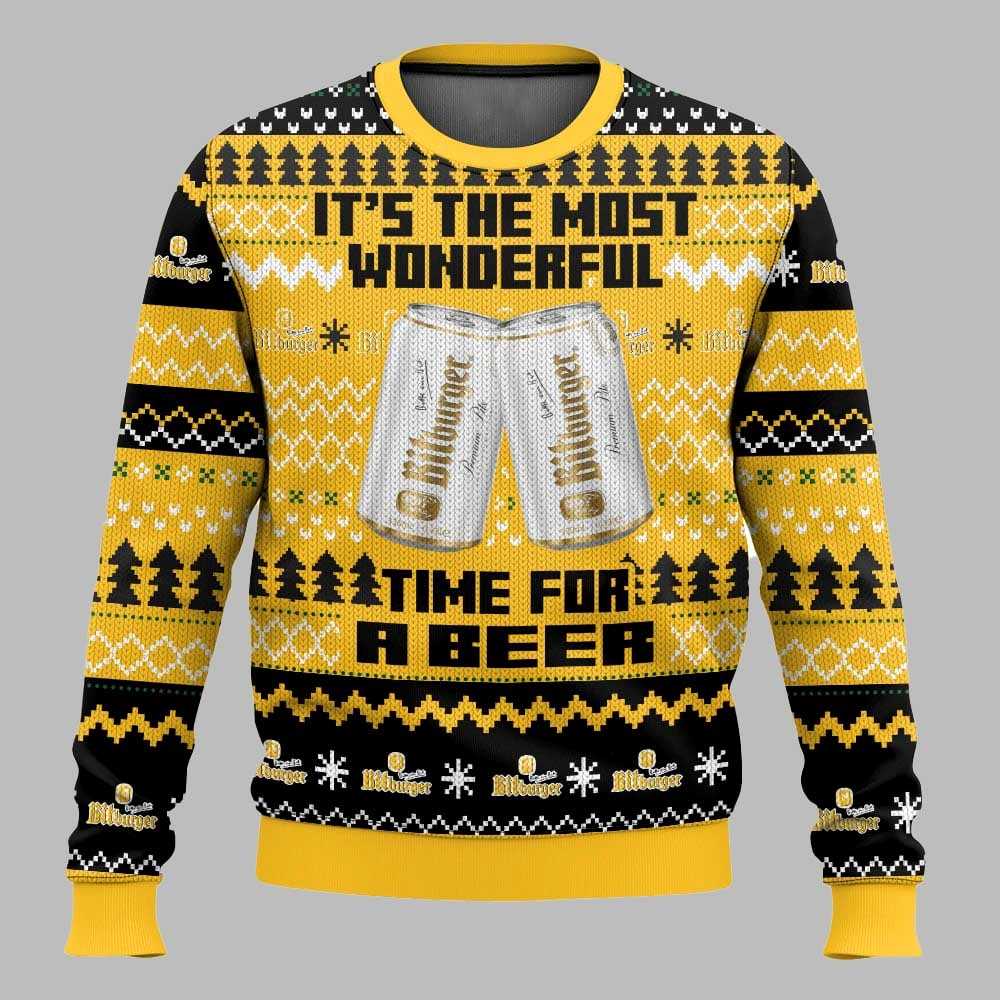 Bitburger Its The Most Wonderful Time For A Beer Christmas Ugly Sweater