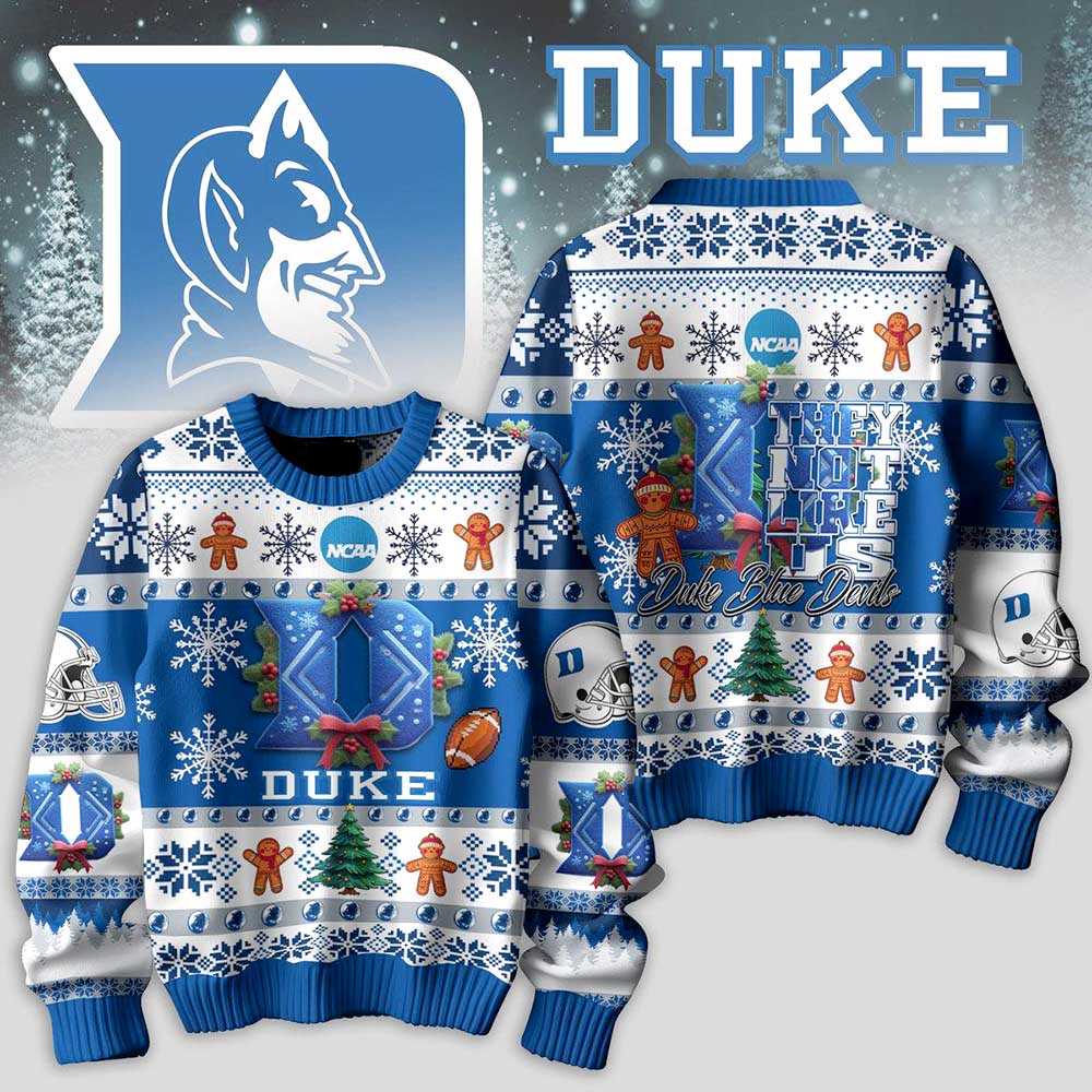 Duke Blue Devils They Not Like Us Christmas Ugly Sweater