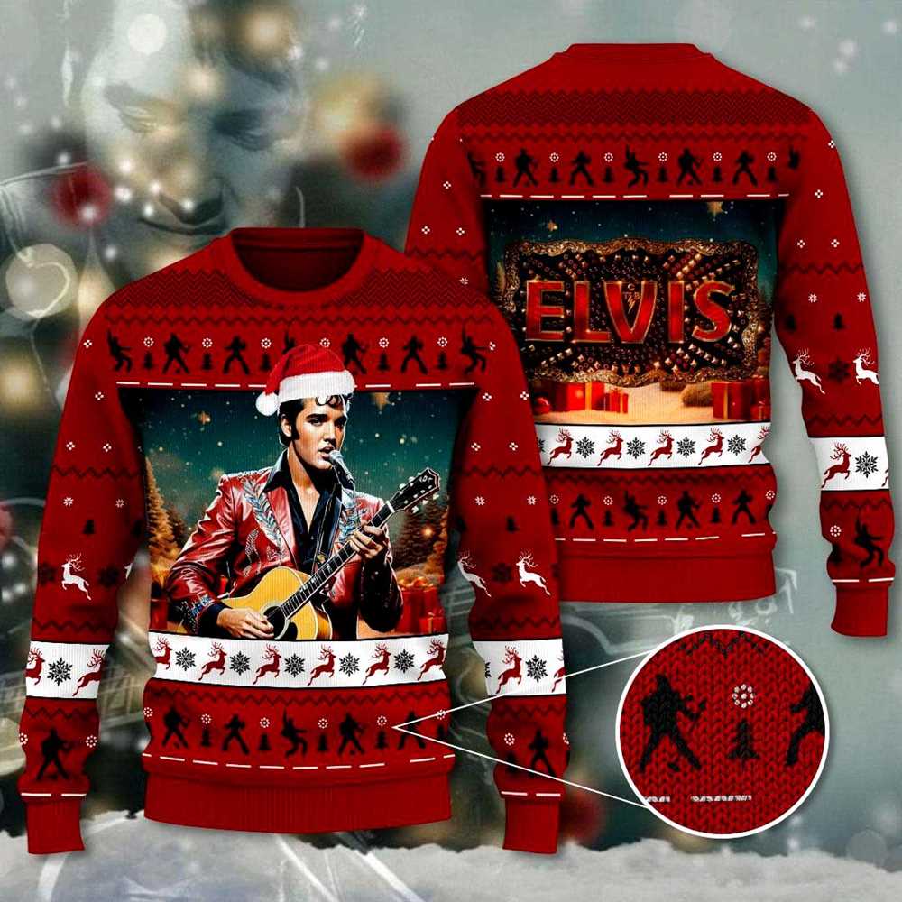 Elvis Santa Bring My Baby Back To Me Ugly Christmas Sweater