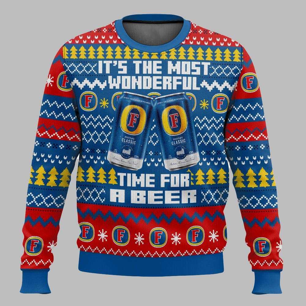 Fosters Uk Beer Christmas Ugly Sweater