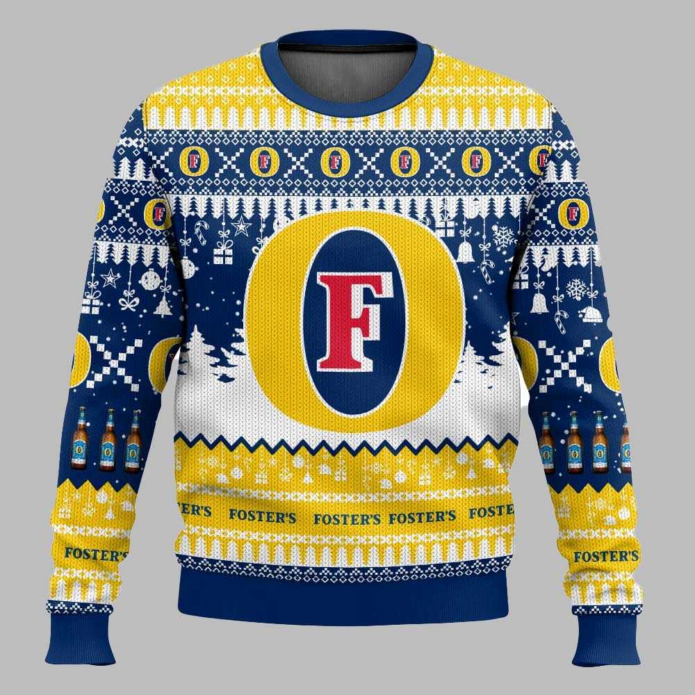 Fosters United Kingdom Beer Christmas Ugly Sweater