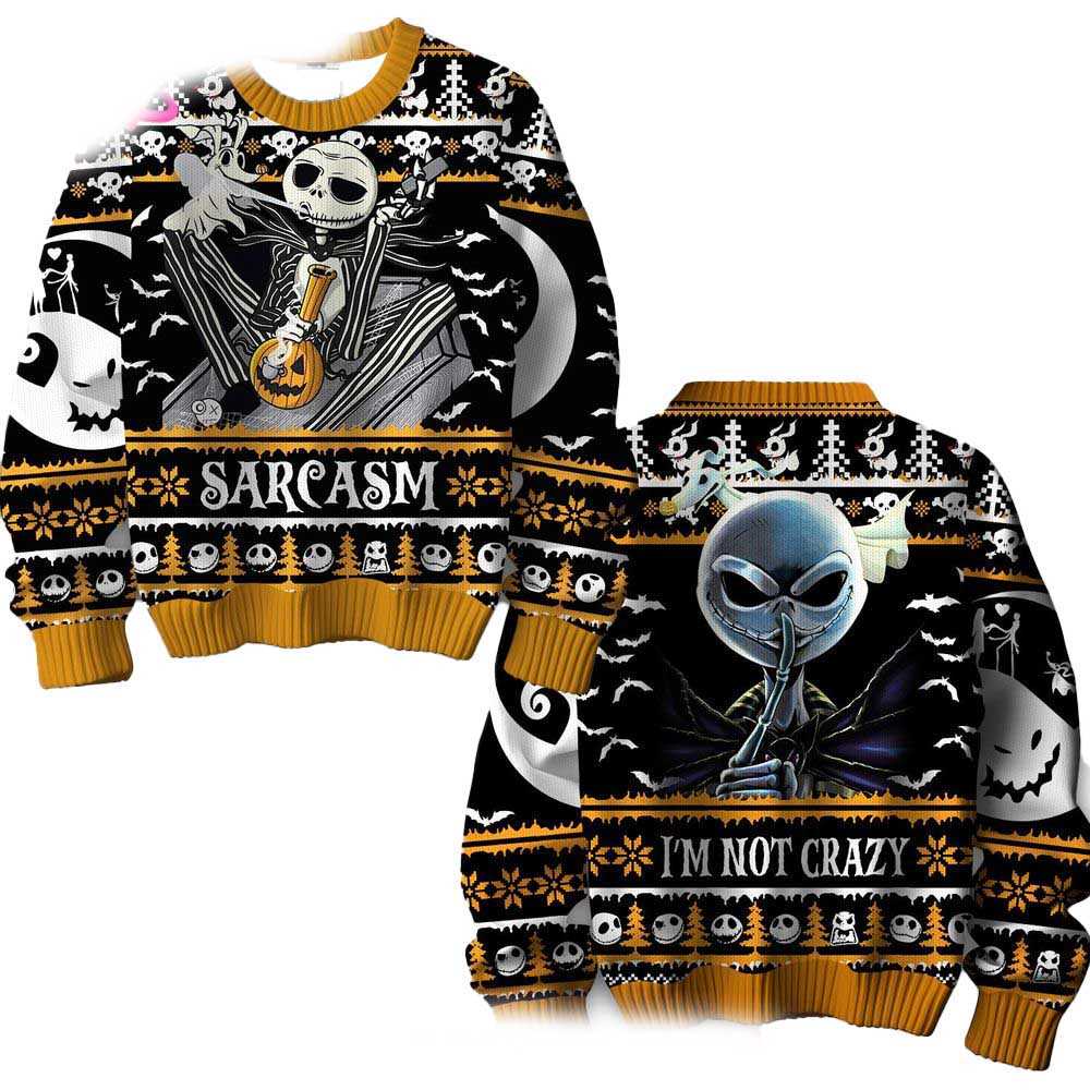 Jack Skellington Halloween Sarcasm Ugly Sweater